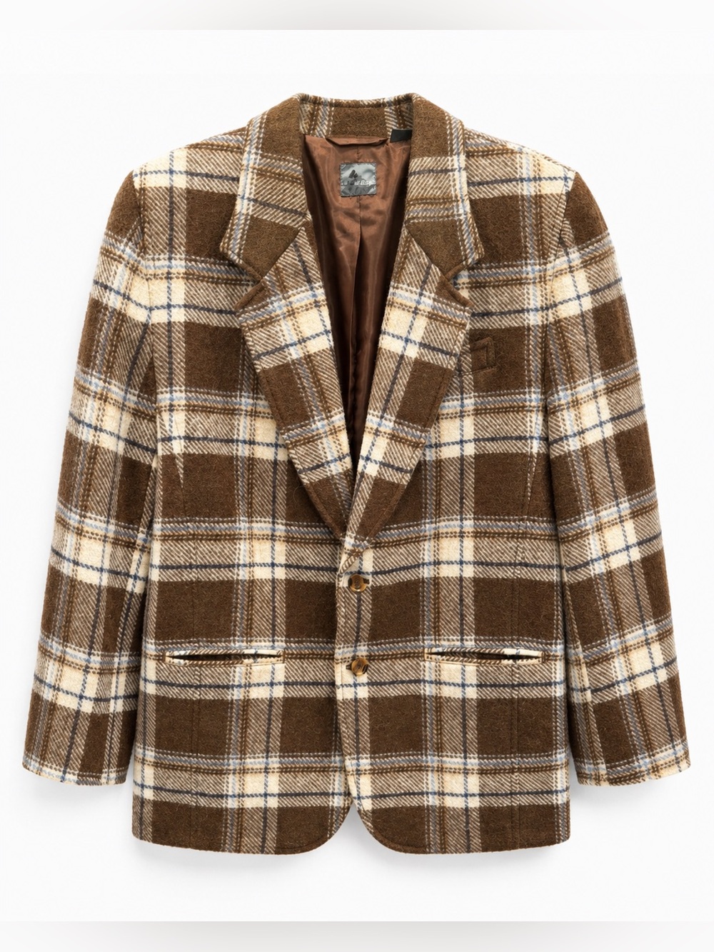 Lizwear Petite Brown Plaid Wool Blend Blazer Jacket | Vintage | Size 12P